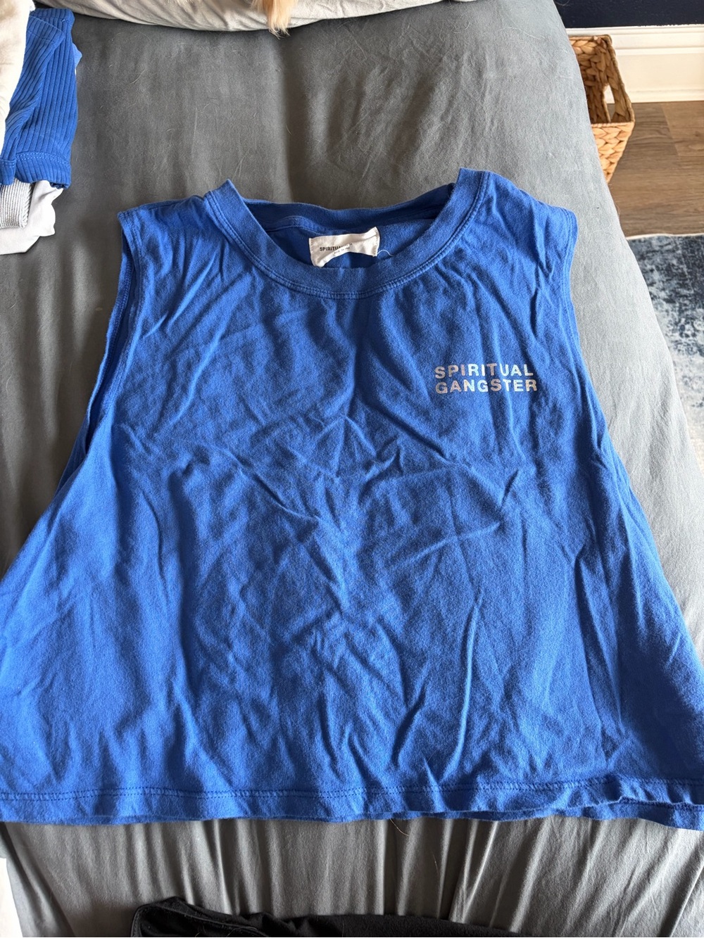 Spiritual Gangster Blue Muscle Tank